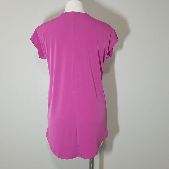 Carmen Marc Valvo Pink Top Gold Zipper - Picture 3 of 4